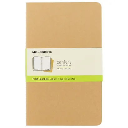 Набор книг для записей Moleskin Cahier Journal Large, 3 штуки, бежевая, мягкая обложка, 40 листов, А5 - фото 1