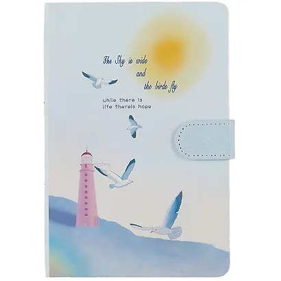 Блокнот с магнитной застежкой Небо и чайки Sky is wide (224стр) (13х19) - фото 1