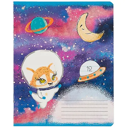 Тетрадь в линейку Academy Style, "Зверята в космосе", 12 листов, в ассортименте - фото 3