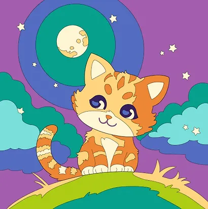 Картина по номерам детская (холст на подрамнике 20*20) "Котёнок" - фото 1