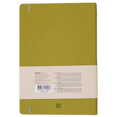 Книга для записей А4- 96л кл. "Joy Book. Фисташковый мусс" иск.кожа, тонир.блок, скругл.углы, ляссе, резинка - фото 2