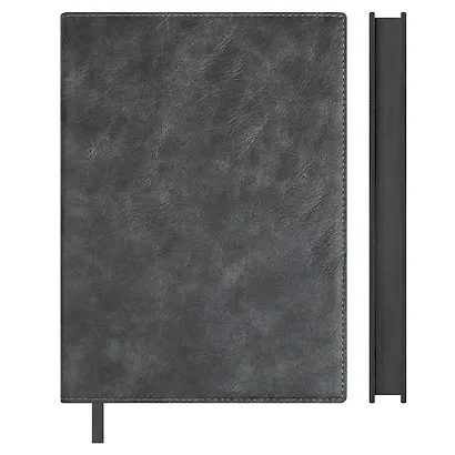 Ежедневник недатированный А5+ 160 листов "Фланстер" графитовый, мягк.переплёт, искусственная кожа - фото 2