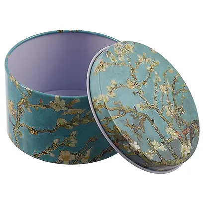 Шкатулка круглая Ван Гог Ветка миндаля (металл) (7,5см) - фото 2