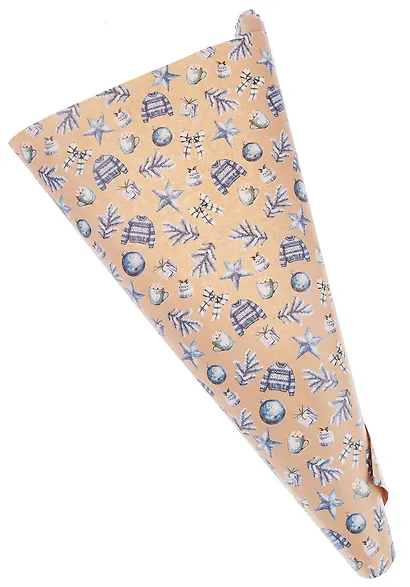 Бумага упаковочная 70*100см "Зимнеенастроение"крафт,НГ,инд.уп. - фото 1