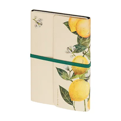Ежедневник недат. А5 96л "FLORA. РАЙСКИЕ ЛИМОНЫ" иск.кожа, резинка, Bruno Visconti - фото 1