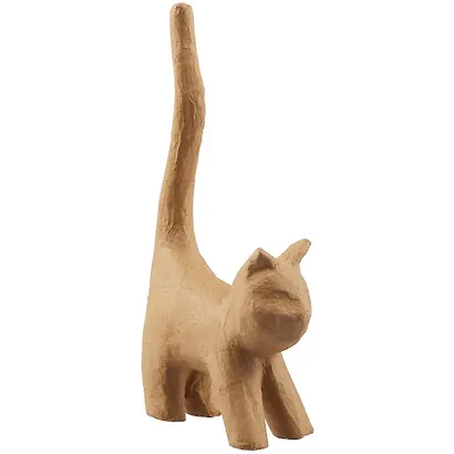 Фигурка из папье-маше объемная Котик "хвост вверх" 7*13,5*32см (SA112) - фото 1