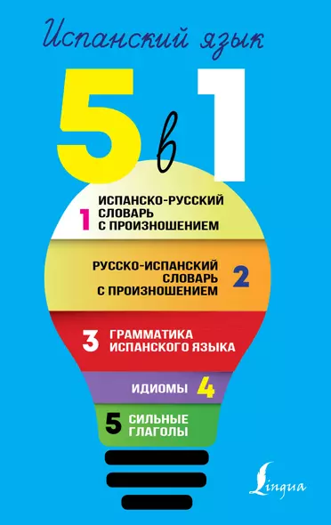 Испанский язык. 5 в 1: Испанско-русский словарь с произношением. Русско-испанский словарь с произношением. Грамматика испанского языка. Идиомы. Сильные глаголы - фото 1