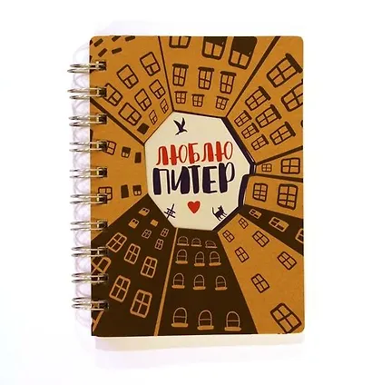 Записная книжка А6 96л лин. СПб "Дворы-колодцы" спираль - фото 1