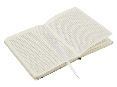 Блокнот для записей А6+ в клетку, 96 листов "Flowers" твердая обложка, оливковый, с ляссе - фото 10