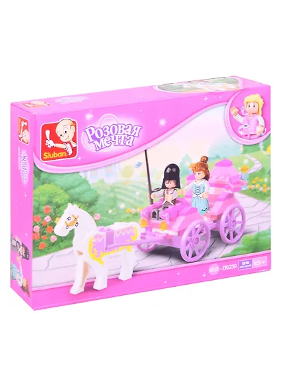 Конструктор пластиковый Sluban Розовая мечта. Карета - фото 1