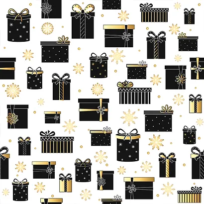 Бумага упаковочная 70*100см "Black.Gold.Whitel" НГ,инд.уп., ассорти - фото 5
