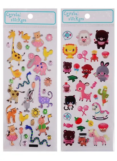 Наклейки эпоксидные Зверюшки микс JYG1087-JYG1021 - фото 2