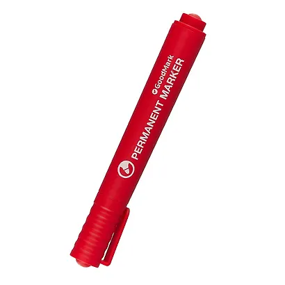 Маркер перманентный GoodMark, красный 2,5 мм - фото 1