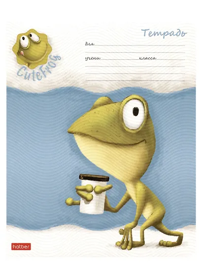 Тетрадь в клетку Hatber, "Лягушонок Ден", 12 листов, в ассортименте - фото 1