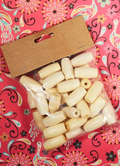 Бусины цвет натуральный (13х25мм) (36шт.) (1301393) - фото 2