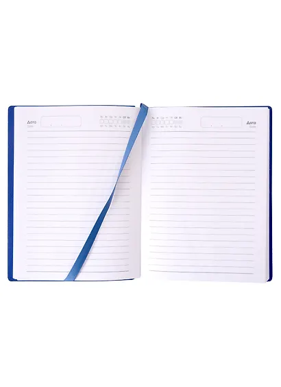 Ежедневник недат. А6 152л "Radiant" синий, иск.кожа, интегр.переплет, покрытие Soft Touch, офсет, скругл.углы, ляссе - фото 3