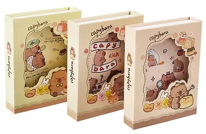 Записная книжка А6+ 46л лин. "Yummy Capybara" карт.коробка с замочком, ассорти - фото 1