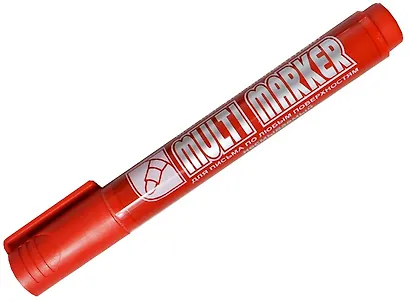 Маркер перманентный Crown, Multi Marker, красный 1-2 мм - фото 1