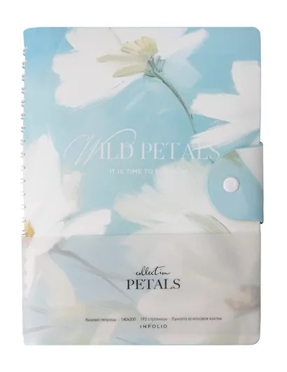 Бизнес-тетрадь А5, 96 листов в клетку, 140 x 200 мм "Petals. Три цветка" искусственная кожа - фото 2