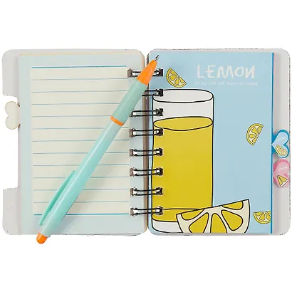 Записная книжка 95*120 57л лин. "Lemon" карт.обл., вырубка, спираль, инд.уп., ассорти - фото 2
