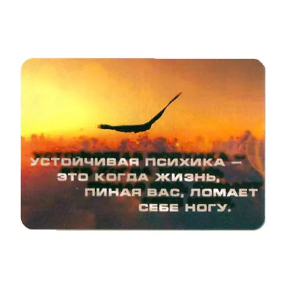 Сувенир МАГНИТИК Магнит 9,5*6,5см "Афоризмы":"Устойчивая психика - это когда жизнь..." - фото 1