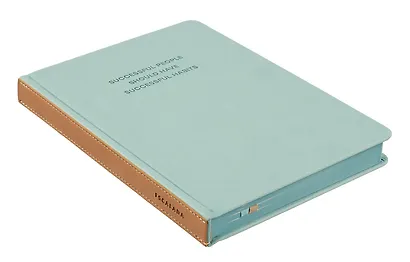 Ежедневник недат. А5 160л "Буйвол" мятный, бежевый, кожзам, тв.переплет, блинтовое тиснение, офсет, ляссе - фото 2