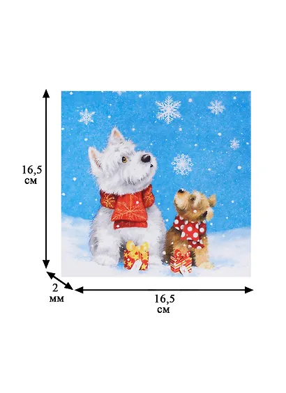 Набор салфеток для декупажа Снежное утро 2 шт. (310707/SDL074808) (упаковка) - фото 2