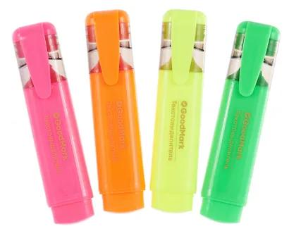 Текстовыделители 4 цвета 1-5 мм, флюоресцентые, GoodMark - фото 3