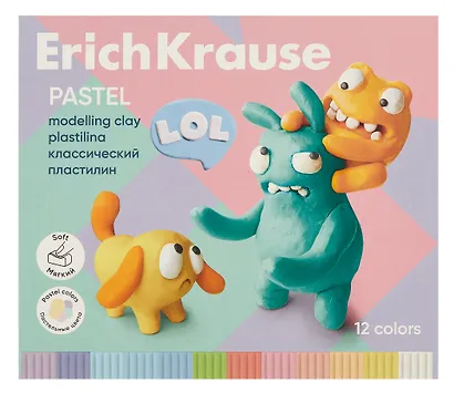 Пластилин «Jolly Friends Pastel», 12 цветов, 216 г, Erich Krause - фото 2