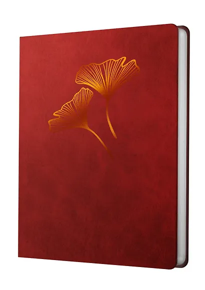 Книга для записей А5- 80л кл. "Vesper. Бордо" иск.кожа, замша, тисн.фольгой, тонир.блок, скругл.углы, ляссе - фото 1