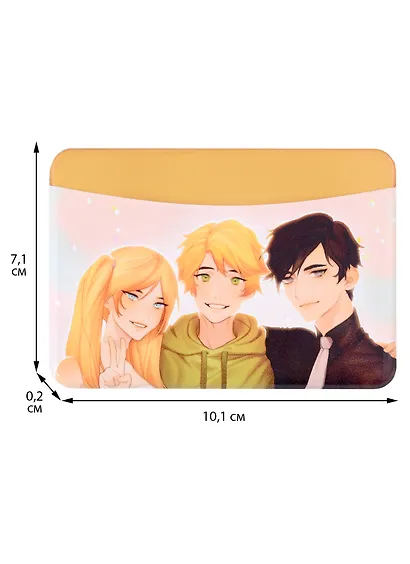 Чехол для карточек горизонтальный Аниме Синтонимы Три персонажа (цветн) (Медина Мирай) (ДКГ2022-114) - фото 2