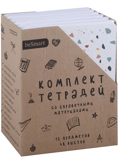 Тетради предметные Be Smart, Terrazzo, 48 листов, 12 штук - фото 1