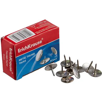 Кнопки никелированные, 50 шт., Erich Krause - фото 2