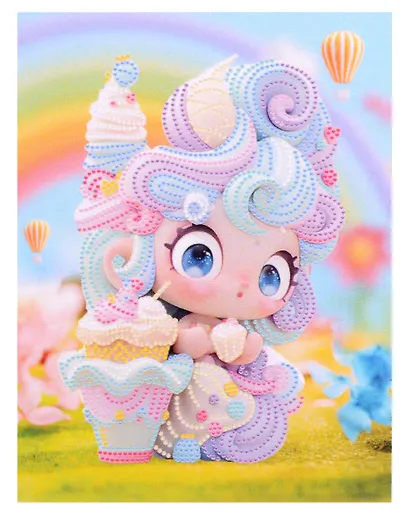 Алмазная мозаика (блестящая) с подрамником, с частичным заполнением "Куколка с десертами", 23 х 30 см - фото 1