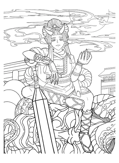 РАСКРАСКА АНИМЕ. АНИМЕШНАЯ РАСКРАСКА - фото 5