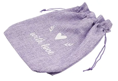 Мешок холщовый «With love», фиолетовый, 20*25*6см, шнурок - фото 2