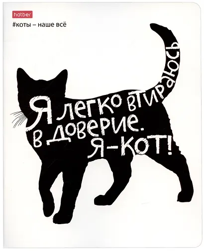 Тетрадь в клетку Hatber, "Коты - наше всё", 48 листов, в ассортименте - фото 6