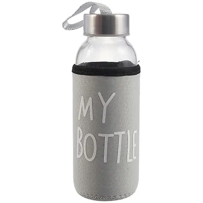 Бутылка в чехле велюр My Bottle (пастель) (стекло) (300мл) - фото 3
