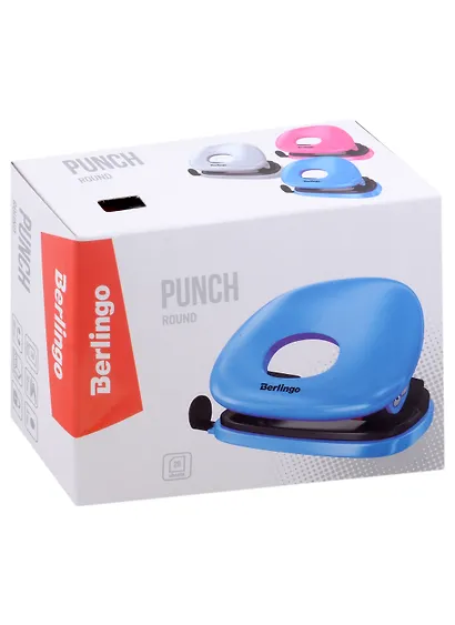 Дырокол 10 листов "Round", пластиковый, Berlingo, белый - фото 3