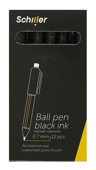 Ручка шариковая Schiller, Accent, автоматическая черная 0,7 мм - фото 8