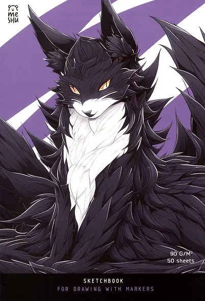 Скетчбук А5 50л для маркеров "Anime cat" 90г/м2, soft touch, склейка - фото 1