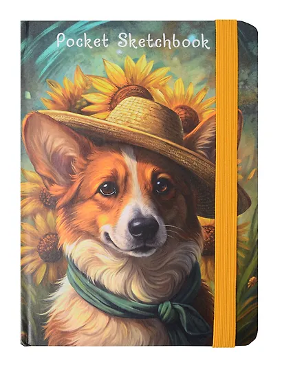 Скетчбук А6 48л "Винсент ван Дог" 80г/м2, тв.обложка, мат.ламинация, резинка - фото 1