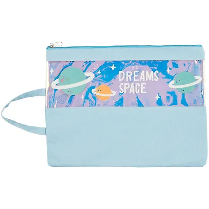 Папка для тетрадей А4 "Dreams space" молния, ручка, ассорти - фото 4