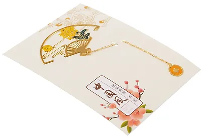 Закладка для книг с подвеской Веер (металл) (4х7см) (12-D3-8104-202510-STB-79) - фото 3