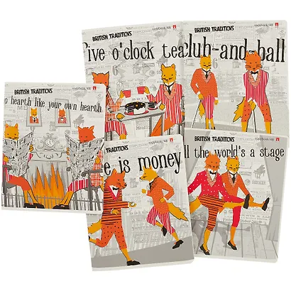 Тетрадь в клетку Альт, "Лисы-аристократы", 48 листов, в ассортименте - фото 7