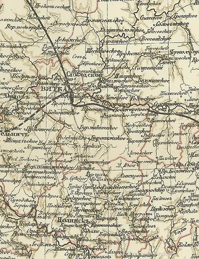 Карта-ретро Вятской губернии, состояние на 1892г., в картонном тубусе с подвесом - фото 2