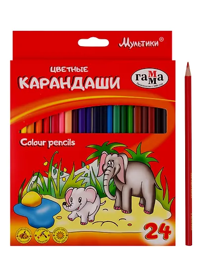Карандаши цветные Гамма, "Мультики", 24 цвета - фото 3