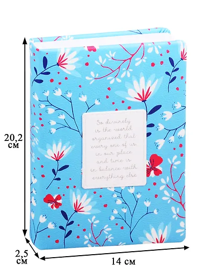 Ежедневник недат. А5 160л Romantic синий, иск.кожа, обл.поролон, нашивка с тиснением, ляссе - фото 2