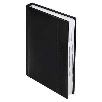 Ежедневник дат. 2025г. А5 176л "Плонже эконом" черный, кожзам, тв.переплет с поролоном, блинт.тиснение, ляссе - фото 2