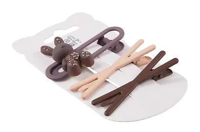 Набор заколок Зайчик и бантики матовые (3шт) (пластик) (6см) (12-03946-B87) (Lafilaf) - фото 9